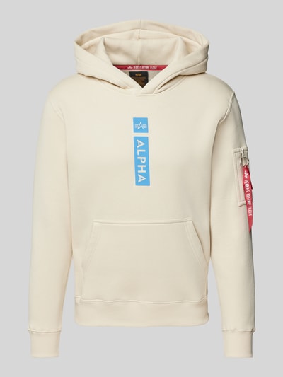 Alpha Industries Hoodie met labelprint Beige - 2