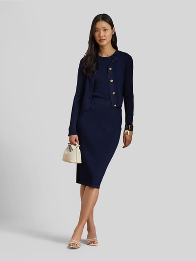 Lauren Ralph Lauren slim fit gebreid jack met knoopdetails Marineblauw - 1