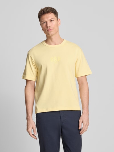 GAP T-shirt met logo en ronde hals Lichtgeel - 4