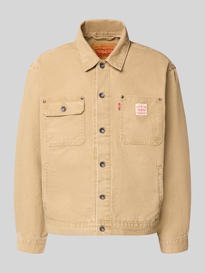 Produktfoto, Jacke mit Knopfleiste von Levi's®, Beige, Reine Baumwolle, Regular-Fit, Kentkragen, Brusttaschen, Label-Detail, Eingrifftaschen