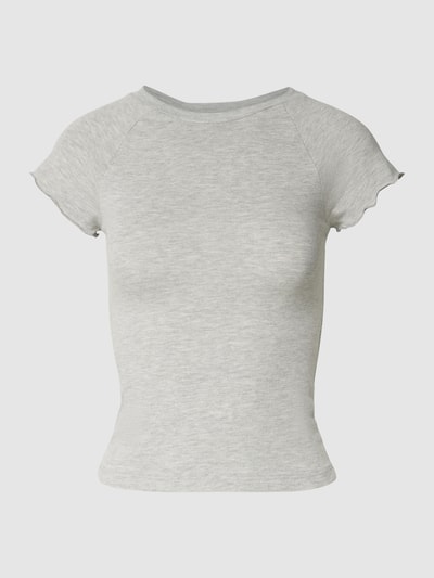 Review T-Shirt mit Muschelsaum Mittelgrau Melange 2