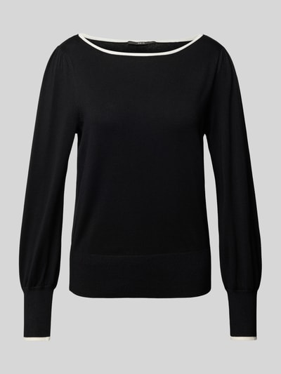 Zero Strickpullover mit U-Boot-Ausschnitt Black 1