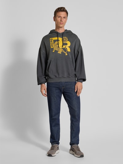 DEUS EX MACHINA Hoodie met kangoeroezak en extra brede schouders Antraciet - 1