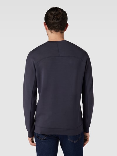 Matinique Sweatshirt met geribde ronde hals, model 'harry' Marineblauw - 5