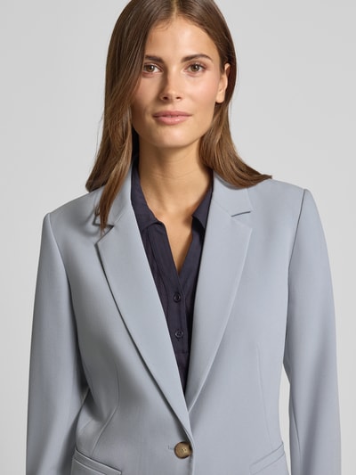 comma Regular fit blazer met reverskraag en paspelzakken Rookblauw - 3