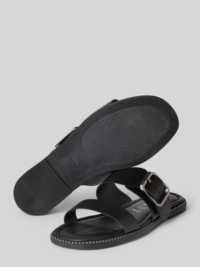 Tamaris Slippers van echt leer Zwart - 4