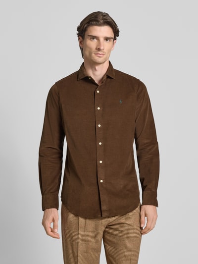 Polo Ralph Lauren Koszula casualowa o kroju regular fit z wyhaftowanym logo model ‘CORDUROY’ Czekoladowy 4