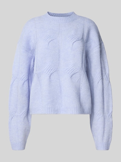 Pieces Relaxed Fit Strickpullover mit Woll-Anteil Modell 'JENNA' Hellblau 2