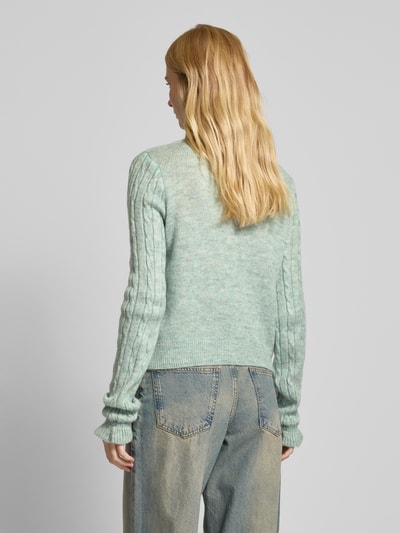 Only Regular fit gebreide pullover met ronde hals, model 'TIA' Rietgroen - 5