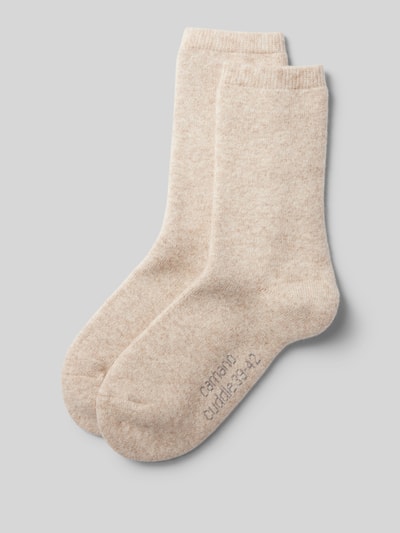 camano Socken mit Label-Schriftzug Beige Melange 1