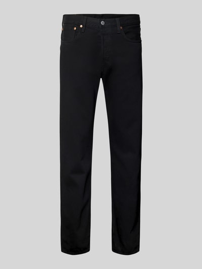 Produktfoto, Wide Leg Fit Jeans Modell '501®' von Levi's®, Herren Jeans aus reiner Baumwolle, schwarzer Stoff, 5-Pocket-Design, Knopfleiste, Label-Patch am Bund, klare Linien, glatte Textur