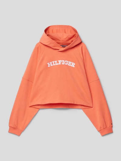 Tommy Hilfiger Teens Hoodie met labelprint, model 'MONOTYPE' Zalm - 1