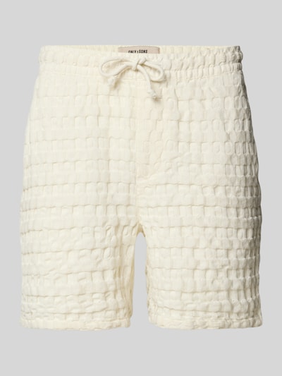 Only & Sons Regular fit sweatshorts met structuurmotief, model 'TEL BRADDOCK' Offwhite - 2