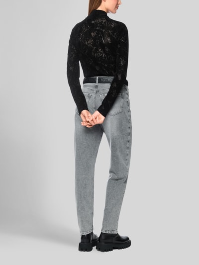 Marc Cain Langarmshirt mit Mock Neck und Allover-Muster Black 5