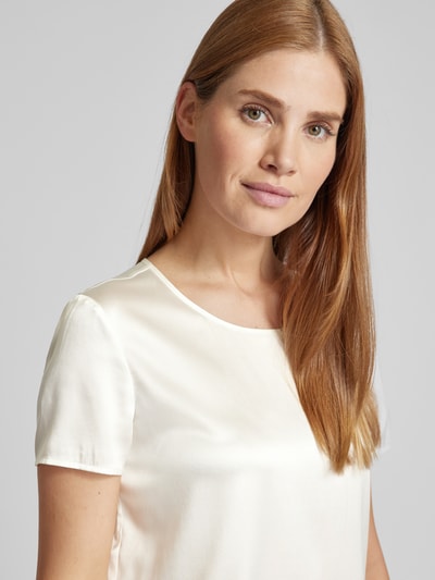 MaxMara Leisure Regular Fit Blusenshirt mit Rundhalsausschnitt Modell 'CORTONA' Offwhite 3