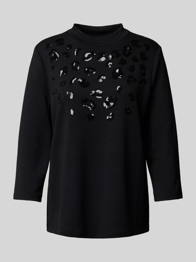 s.Oliver BLACK LABEL Regular fit 3/4-shirt van viscosemix Zwart - 2