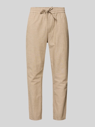 ONLY & SONS Tapered Leinenhose aus Baumwoll-Leinen-Mix Modell 'LINUS' Beige Melange 2