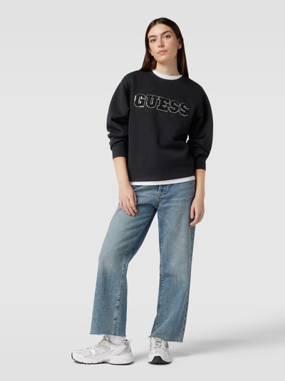 Guess Sweatshirt mit Label-Patches Black 1