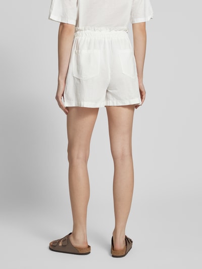 Tommy Jeans Regular fit korte paperbagbroek van een mix van katoen en linnen Ecru - 5