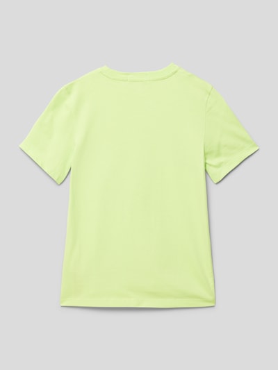 Calvin Klein Jeans T-shirt met labelprint, model 'CHEST MONOGRAM' Lichtgroen - 3