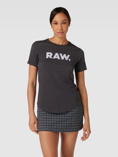 G-Star RAW T-Shirt mit Rundhalsausschnitt und Label-Print Anthrazit 4