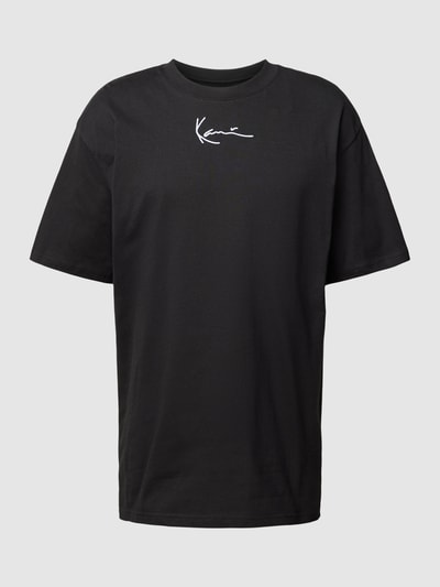 KARL KANI T-shirt o kroju oversized z wyhaftowanym logo Czarny 2