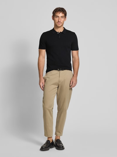 Drykorn Slim fit poloshirt met structuurmotief, model 'TRITON' Zwart - 1