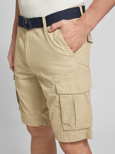 Petrol Regular Fit Cargoshorts mit Gürtel Beige 3