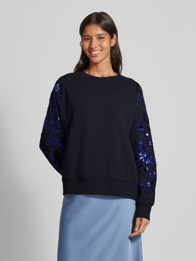 Essentiel Sweatshirt mit Paillettenbesatz Marine 4