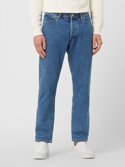 Jack & Jones Jeansy z wysokim stanem o luźnym kroju z bawełny model ‘Chris’ Jeansowy niebieski 4