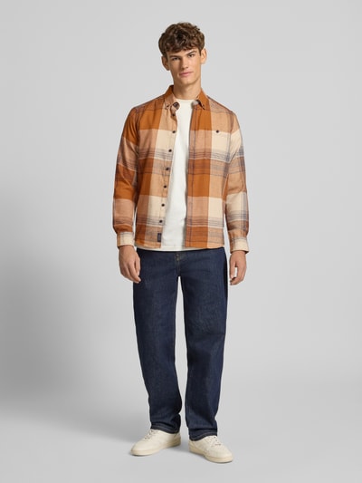 Blend Regular Fit Freizeithemd mit Button-Down-Kragen Modell 'Dac' Cognac 1