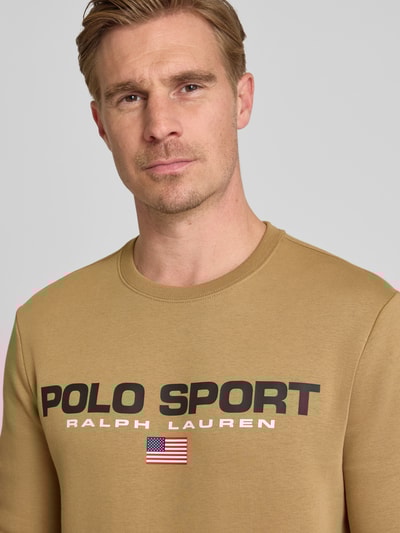 Polo Ralph Lauren Sweatshirt mit Label-Print Khaki 3