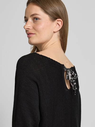 comma Gebreide pullover met boothals Zwart - 3