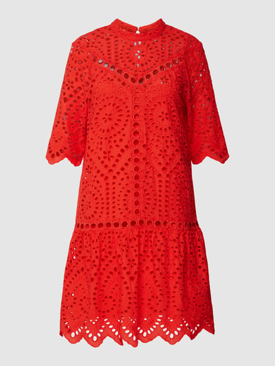 Sportalm Knielanges Kleid mit Lochstickerei Orange 2