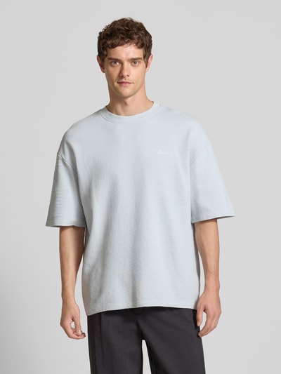 Pegador Oversized T-shirt met structuurmotief Lichtblauw - 4