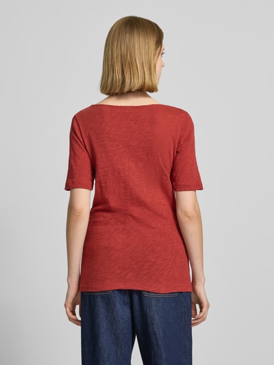 Marc O'Polo Regular Fit T-Shirt aus reiner Baumwolle Bordeaux 5