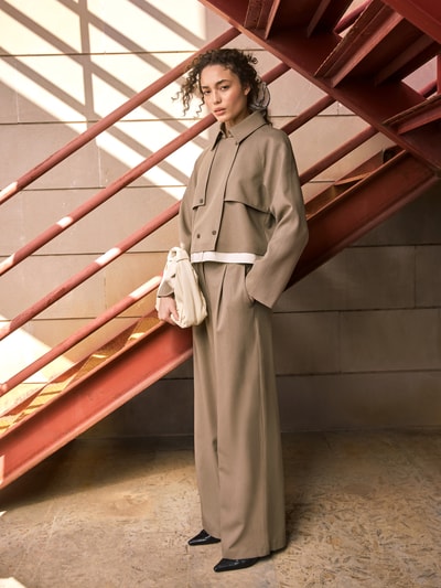 Jake*s Collection Trenchjacke mit Druckknopfverschluss Mud 6