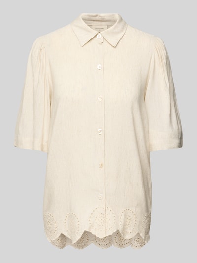 FREE/QUENT Regular Fit Bluse aus Viskose-Leinen-Mix Modell 'Linus' Beige 2