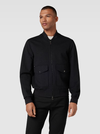 Tommy Hilfiger Tailored Bomberjacke aus Viskose-Mix mit Pattentaschen Marine 4