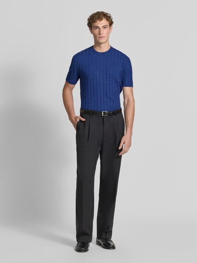 Armani Exchange Strickshirt aus Viskose-Mix mit Strukturmuster Royal 1