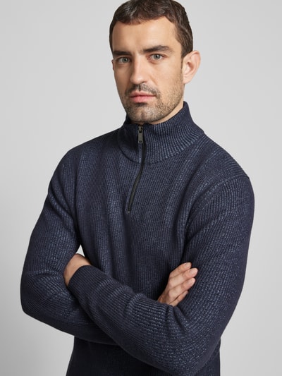 MCNEAL Gebreide pullover met schipperskraag Donkerblauw - 3