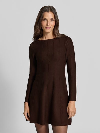 VILA Strickkleid mit Rundhalsausschnitt Modell 'VALUNI' Dunkelbraun 4