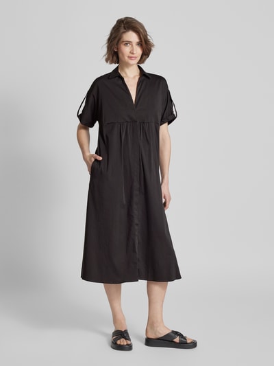 Milano Italy Midi-jurk in laagjeslook Zwart - 4