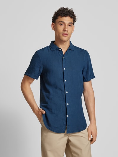 Superdry Regular Fit Freizeithemd aus reinem Leinen Dunkelblau 4