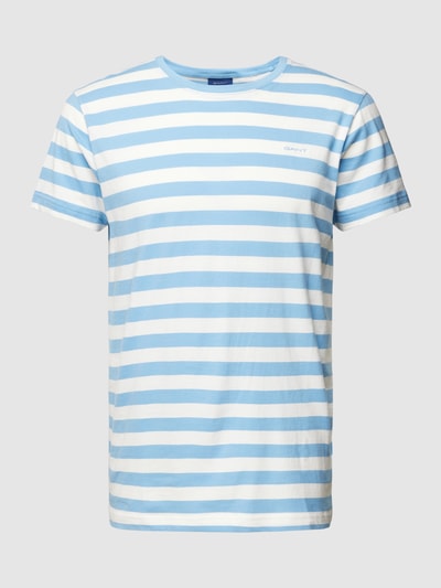 Gant T-Shirt mit Streifenmuster Hellblau 2