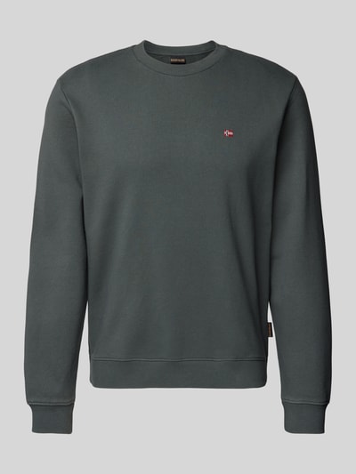 Napapijri Sweatshirt  mit Label-Stitching Modell 'balis' Khaki 2