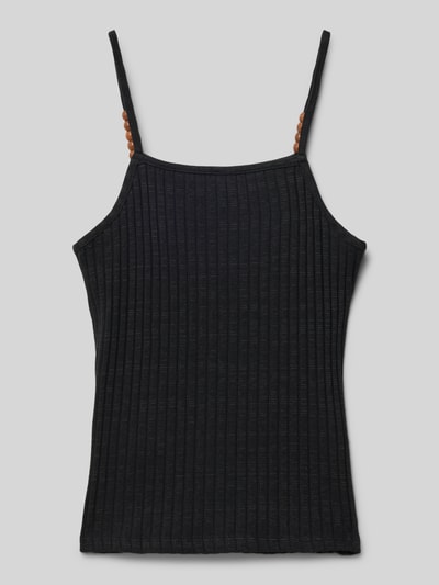 ONLY Top o kroju slim fit z cienkimi ramiączkami model ‘MILANA’ Czarny 3