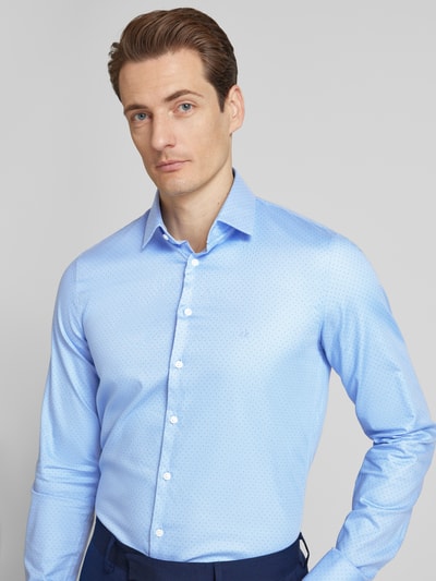 CK Calvin Klein Slim fit zakelijk overhemd met kentkraag, model 'Bari' Bleu - 3