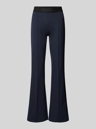 ROSNER Flared Stoffhose mit elastischem Label-Bund Modell 'Alisa' Marine 2