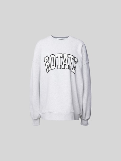 ROTATE Oversized Sweatshirt mit Label-Stitching Hellgrau 2